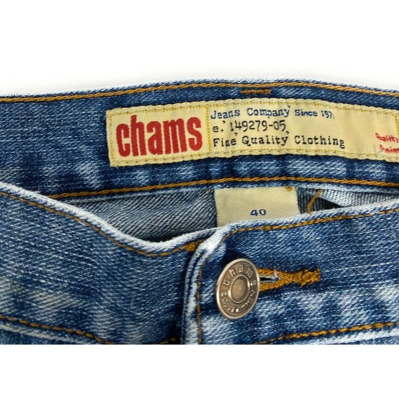 Chams Men Denim Shorts Cargo Zipper Size 40 - Picture 5 of 6